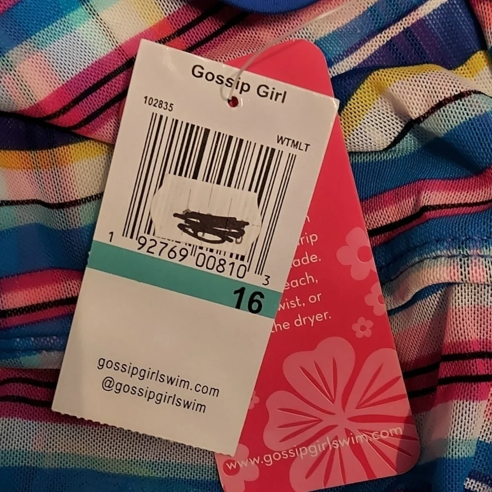 NWT Gossip Girl Hidden Plaid Striped Kids One Piece